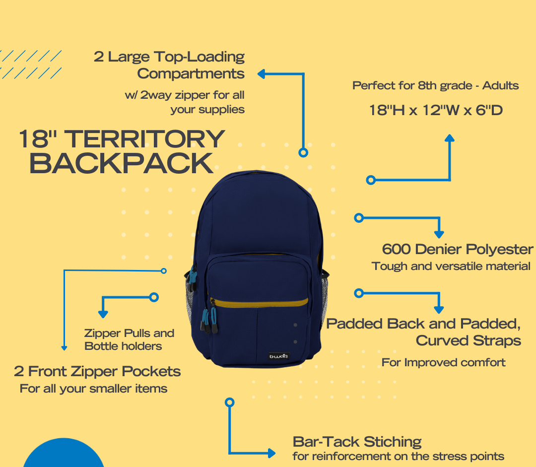 18" Territory Backpacks- Color: Oak - As low as $6.48 each!